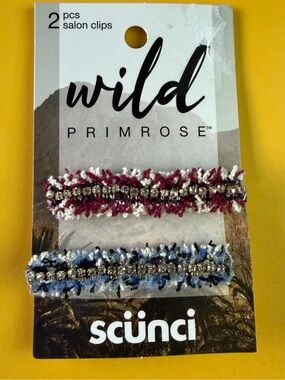 scunci Wild Primrose Jeweled Tweed Clips 2 piece